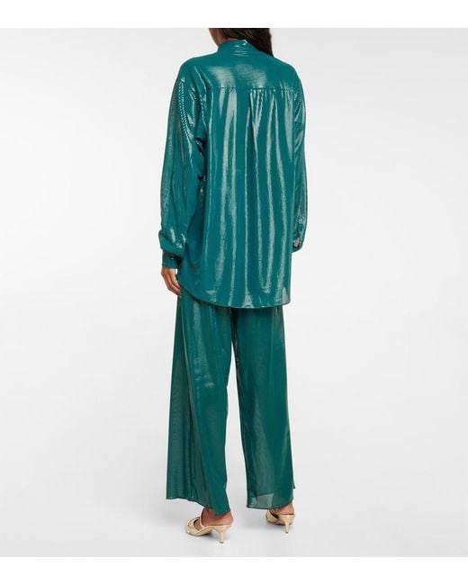 Oseree Green Oseree Lame Shirt