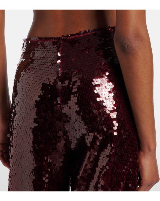 Adriana Degreas Red Sequined Balloon Pants