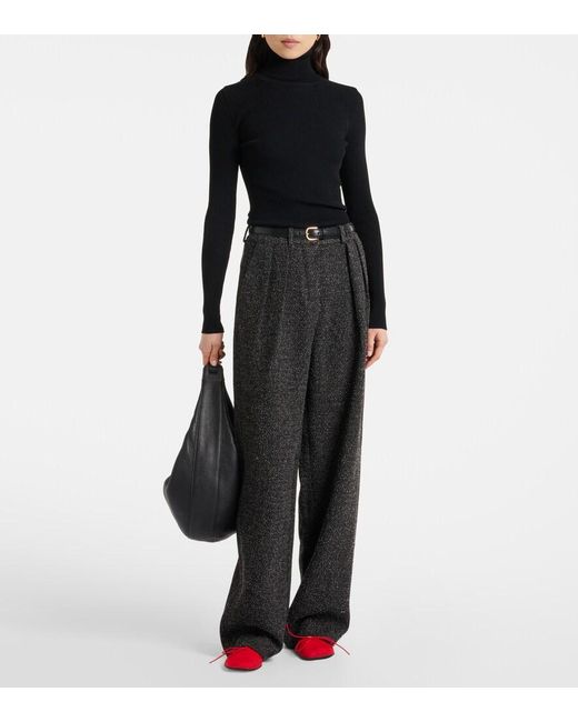 Proenza Schouler Black Label Eleanor Tweed Wide-Leg Pants