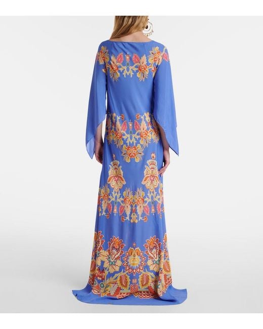 Etro Blue Printed Maxi Dress