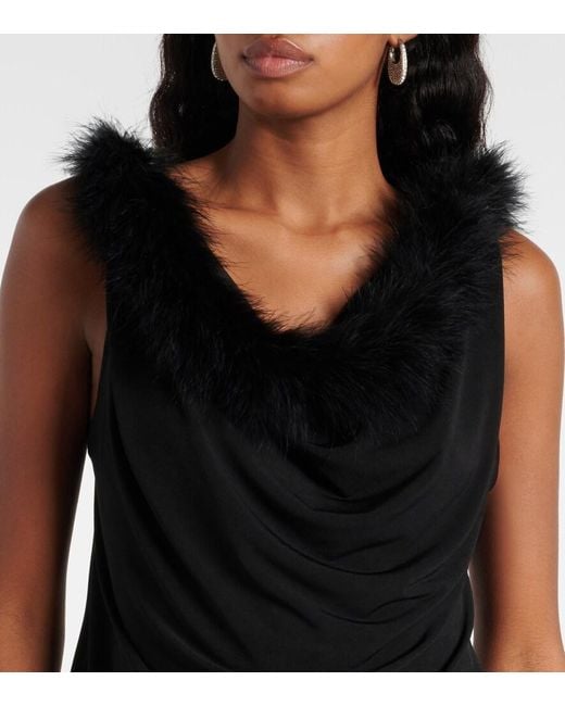 Coperni Black Feather-Detailing Top