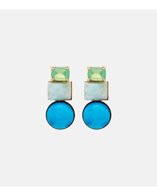 Jennifer Behr Blue Azurine Crystal-Embellished Drop Earrings