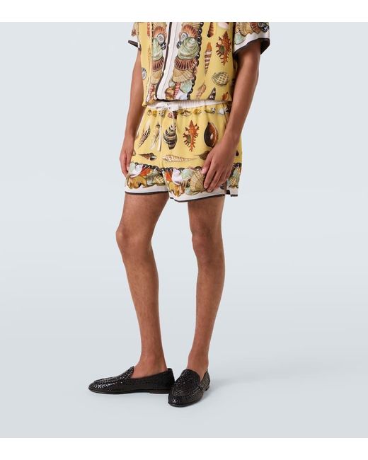 Dolce & Gabbana Metallic Printed Silk Shorts for men