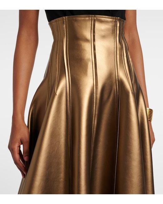 Jupe Longue Grace En Cuir Synthetique Norma Kamali en coloris Brown