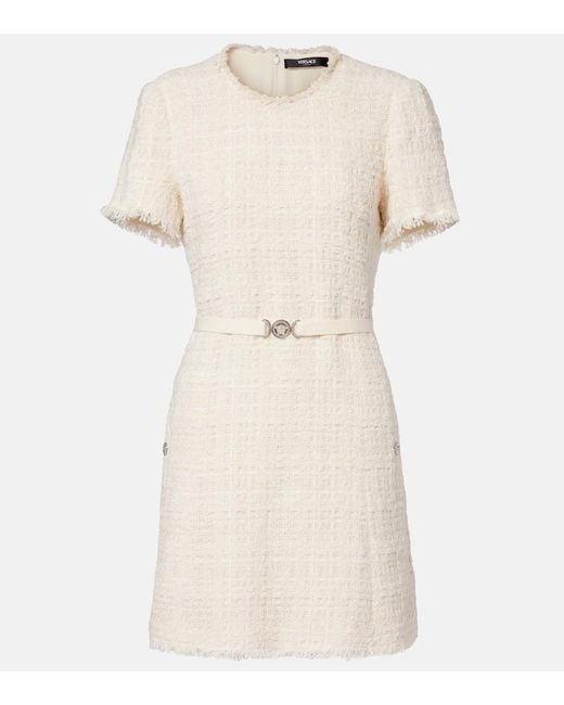 Versace Natural Medusa '95 Cotton-Blend Tweed Minidress