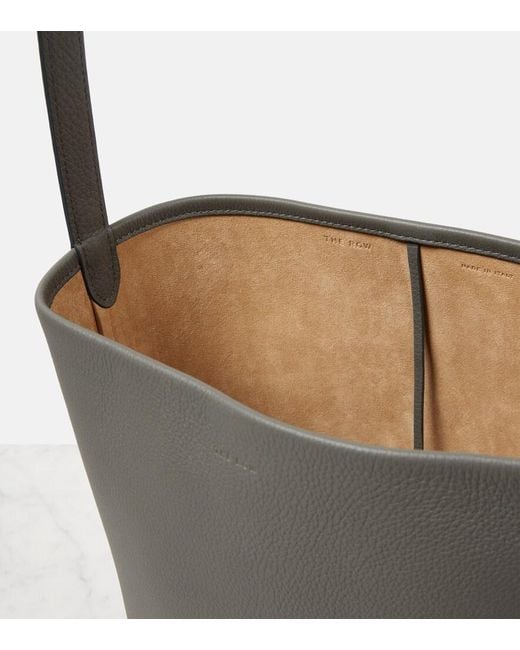 The Row Gray N/S Park Medium Leather Tote Bag