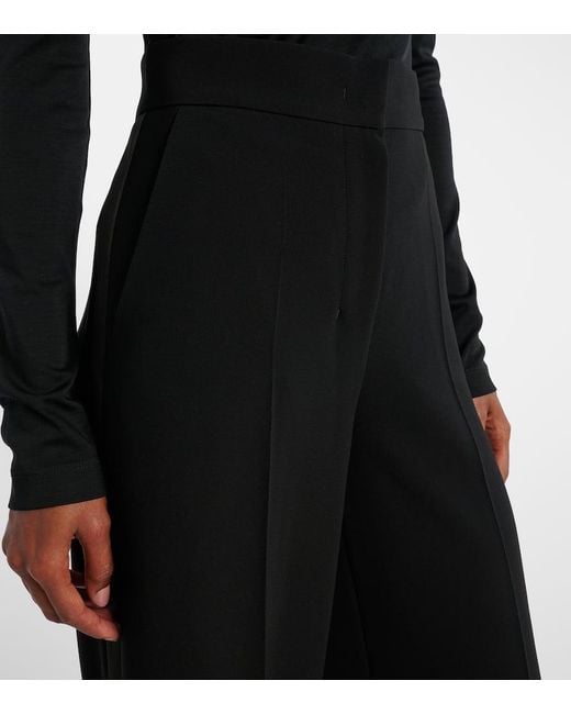 Max Mara Blue Weite High-Rise-Hose Aus Cady