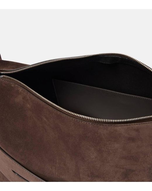 J.W. Anderson Brown Loafer Large Suede Tote Bag