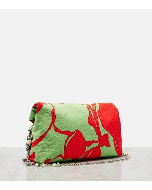 Dries Van Noten Red Envelope Small Jacquard Clutch