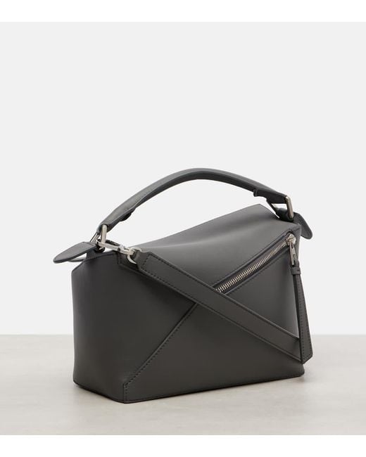 Loewe Black Tote Bag Puzzle Edge Small Aus Leder