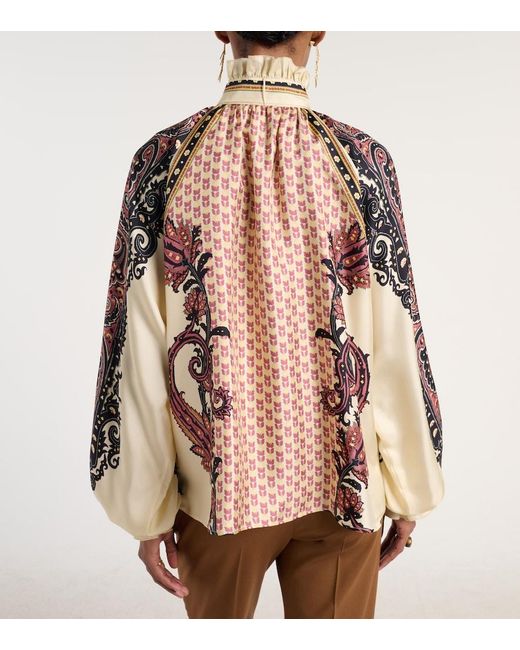 Etro Pink Printed Silk Twill Blouse