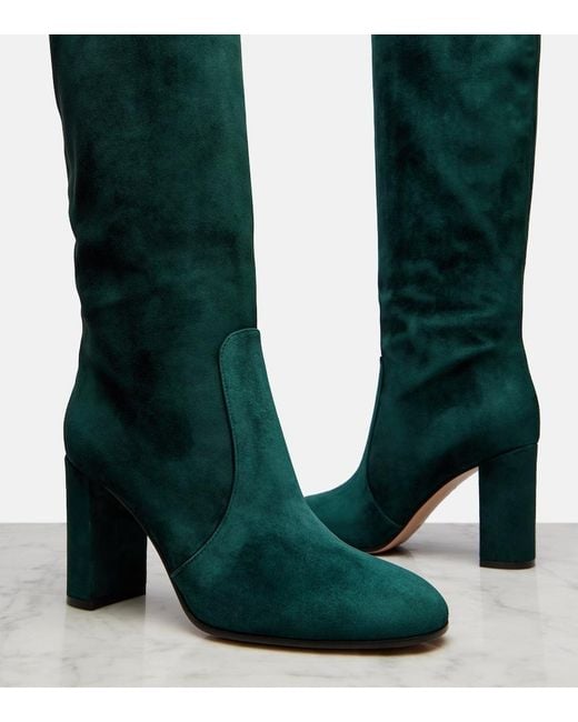 Gianvito Rossi Green Suede Over-The-Knee Boots