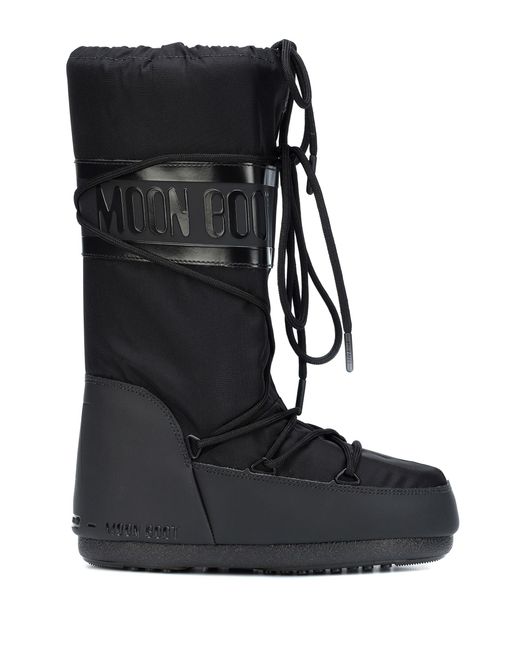 Moon Boot Classic Plus Snow Boots in Black | Lyst