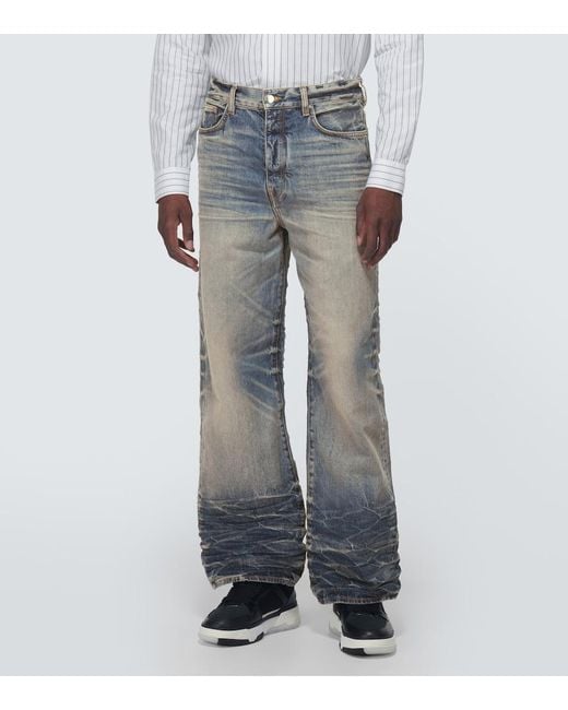 Amiri Blue Baggy Wide-Leg Jeans for men
