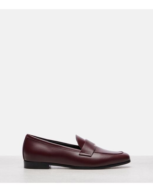 Max Mara Purple Leather Mocassins