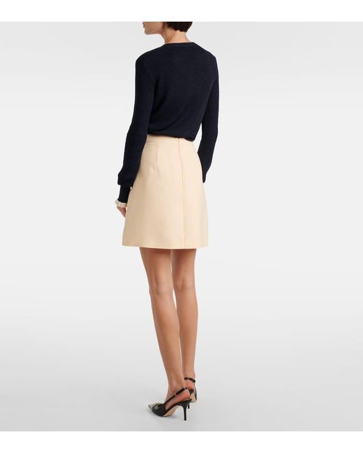 Valentino Natural Crepe Couture Bow-Detail Miniskirt