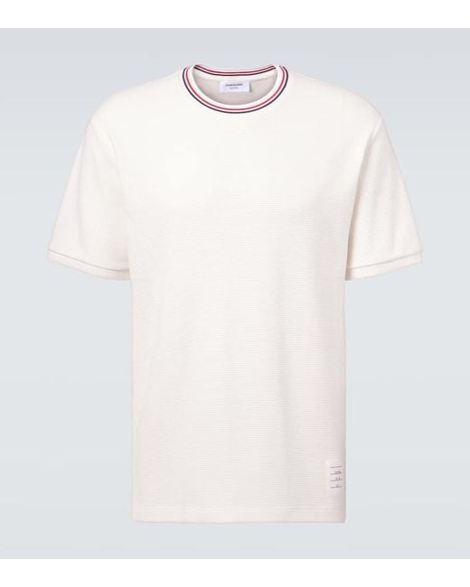 Thom Browne White Cotton Jersey T-Shirt for men