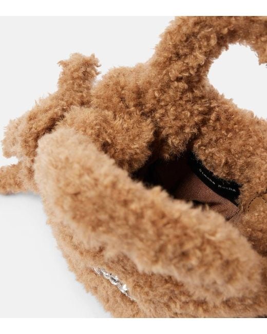 Simone Rocha Brown Teddy Fabric Tote Bag