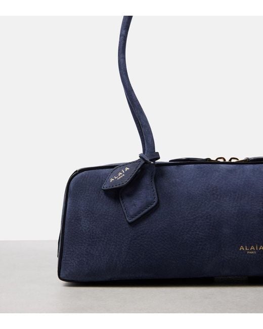 Alaïa Blue Le Teckel Suede Shoulder Bag
