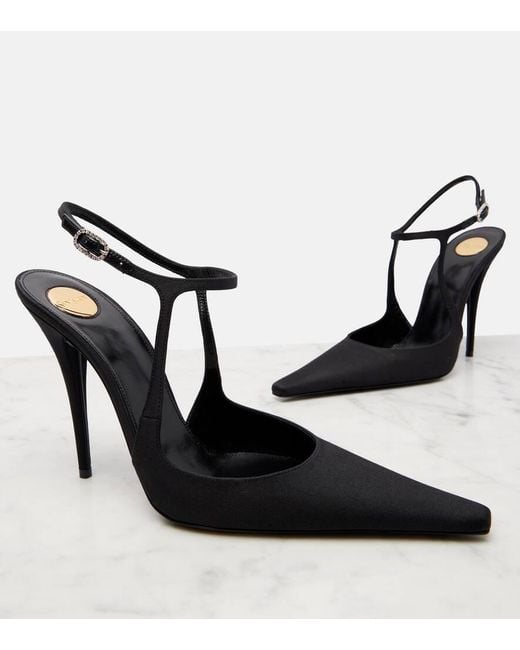 Saint Laurent Black Manon 110 Slingback Pumps