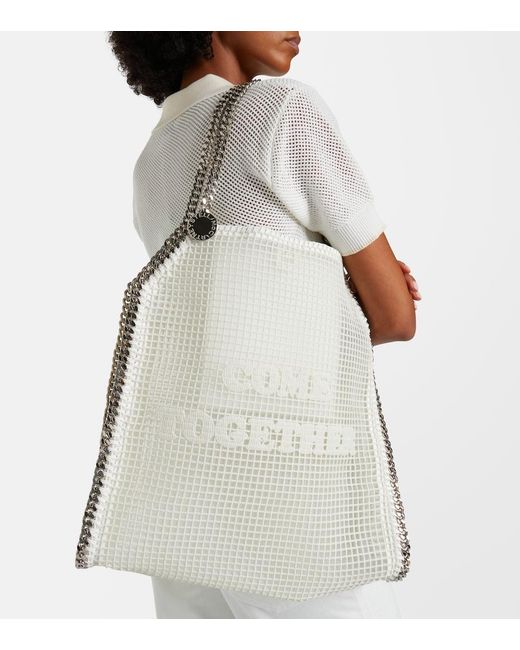Stella McCartney White Falabella Medium Mesh Tote Bag