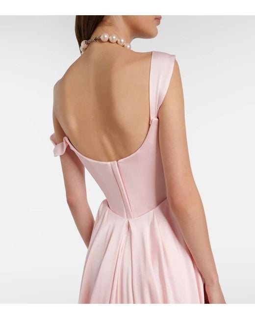 Vivienne Westwood Pink Nova Grace Draped Asymmetric Gown