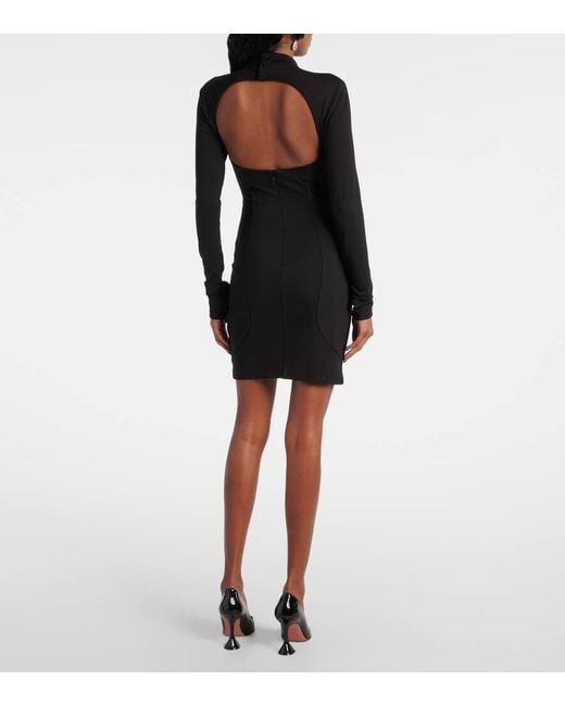 Area Black Minikleid Aus Jersey Mit Kristallen