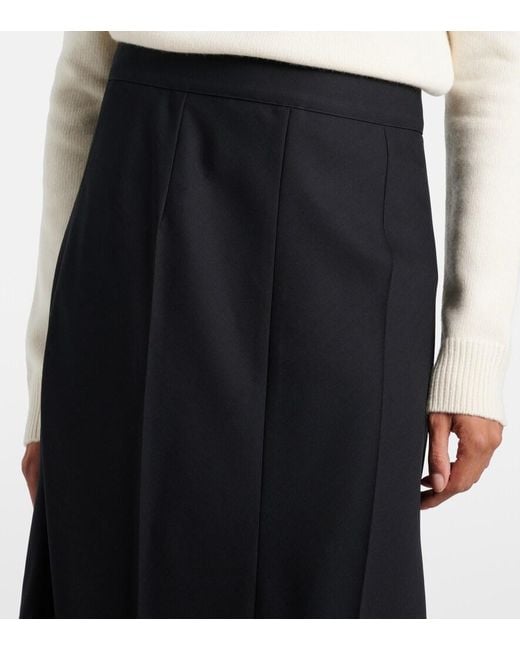 Plan C Black Wool Maxi Skirt