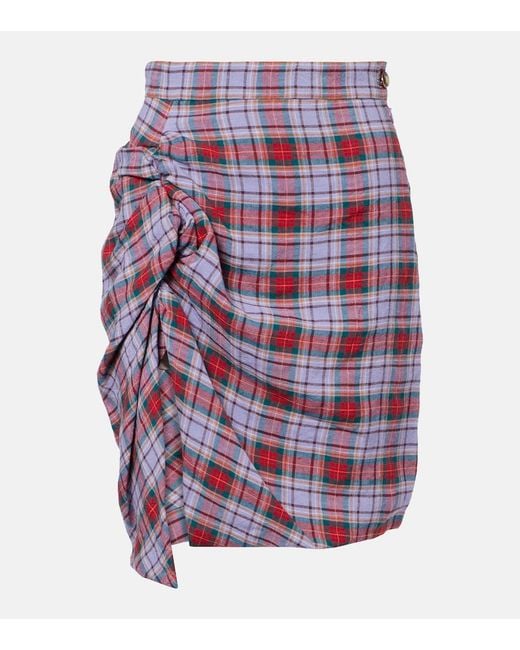 Vivienne Westwood Panther Gathered Linen Miniskirt
