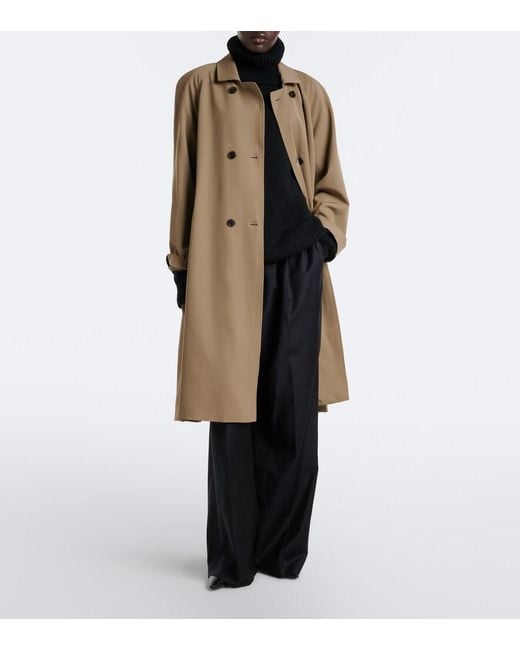 The Row Natural Emma Double-Breasted Wool Coat