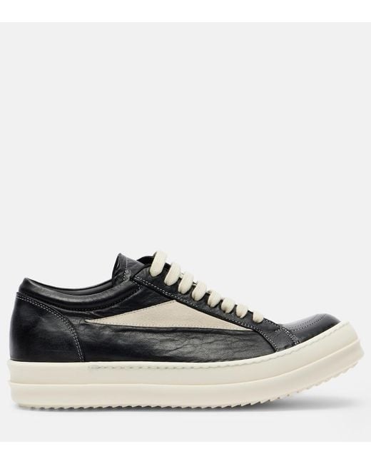 Rick Owens Black Drkshdw Vintage Leather Sneakers