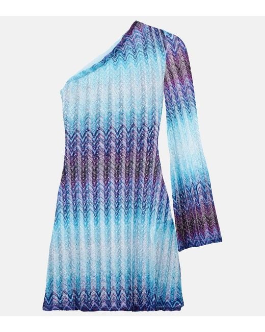 Missoni Blue Minikleid Aus Haekelstrick