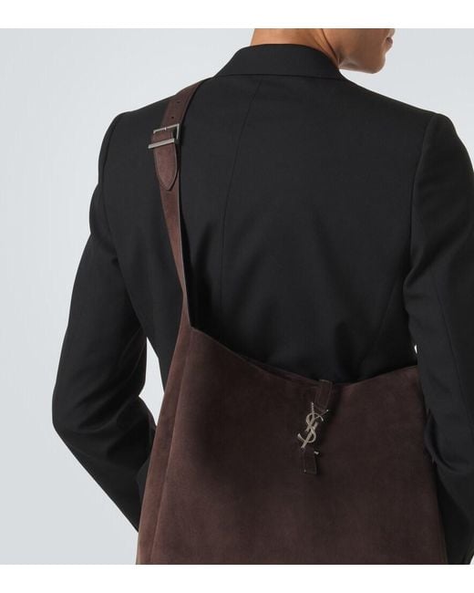 Saint Laurent Brown Le 5 A 7 Maxi Suede Shoulder Bag for men