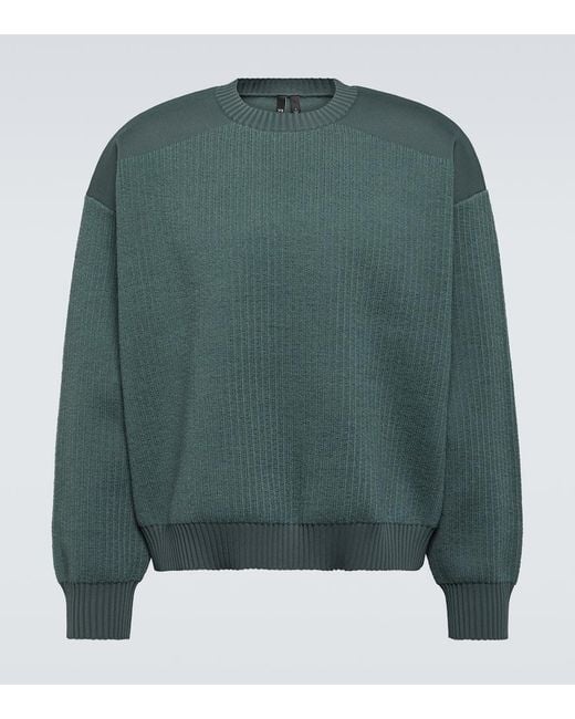Y-3 Green Rib-knit Sweatshirt for men