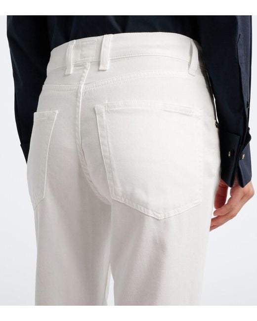 Eleventy White Cropped Slim Jeans