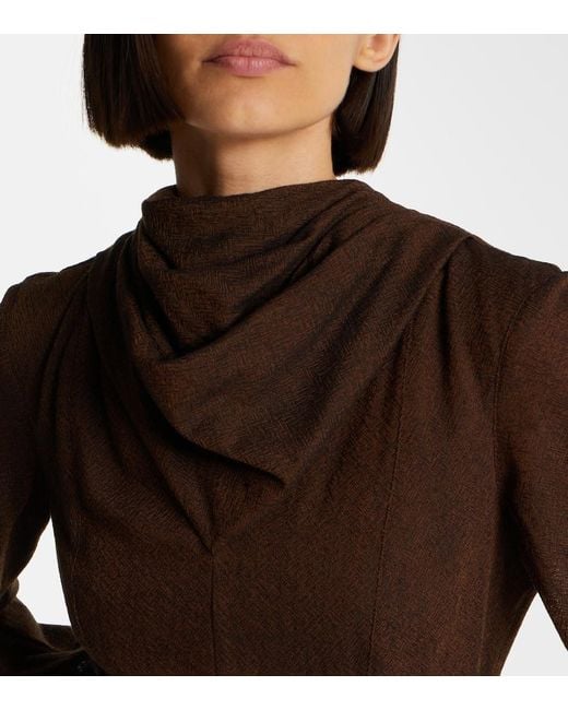 Robe Midi Avara En Laine Emilia Wickstead en coloris Brown