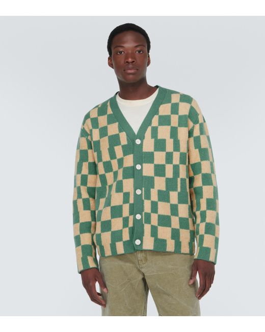 The Elder Statesman Checked Cashmere-blend Cardigan in Green for Men | Lyst  Canada