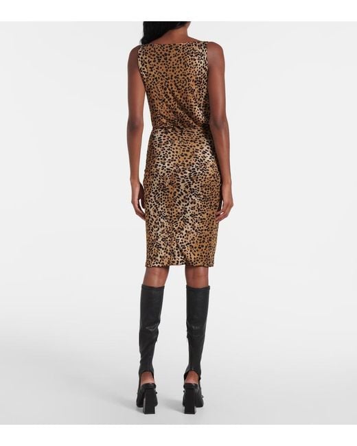 Versace Brown Leopard-Print Mini Skirt