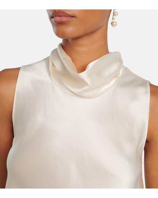 Leset White Barb Satin Top