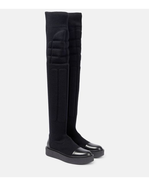 Max Mara Black Woolin Knitted Over-the-knee Boots