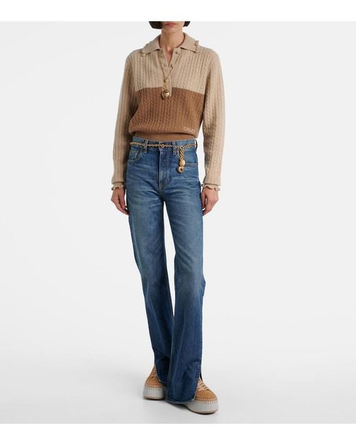 Chloé Natural Nama Suede Platform Sneakers