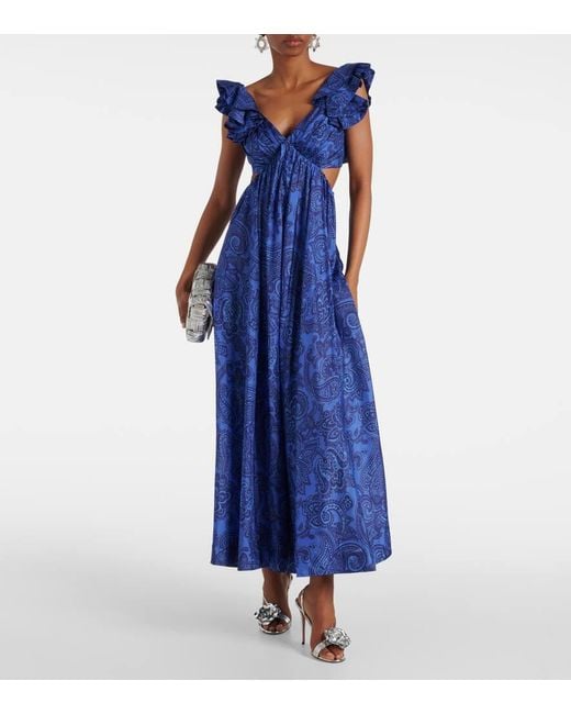 Robe Midi En Soie A Motif Cachemire Zimmermann en coloris Blue