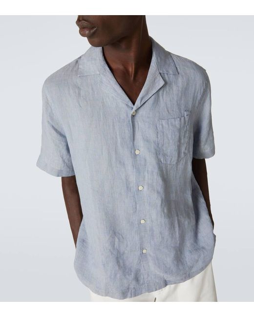 Camisa Angelo De Lino Frescobol Carioca de hombre de color Blue