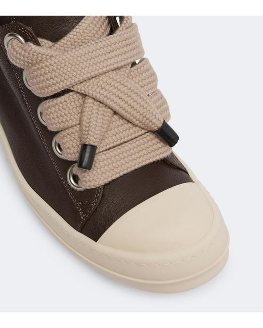 Rick Owens Brown Jumbolace Leather Sneakers