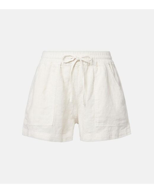 Velvet White Sutton Linen Shorts