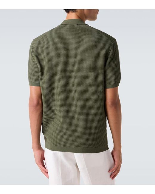 Green Rody Orlebar Brown Roddy Waffle-Knit Polo Shirt in Green for Men | Lyst UK