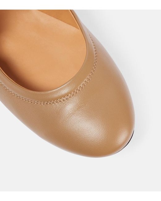 Tod's Brown Embellished Leather Mary Jane Flats