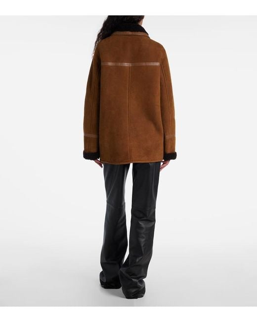 Yves Salomon Brown Reversible Shearling Coat