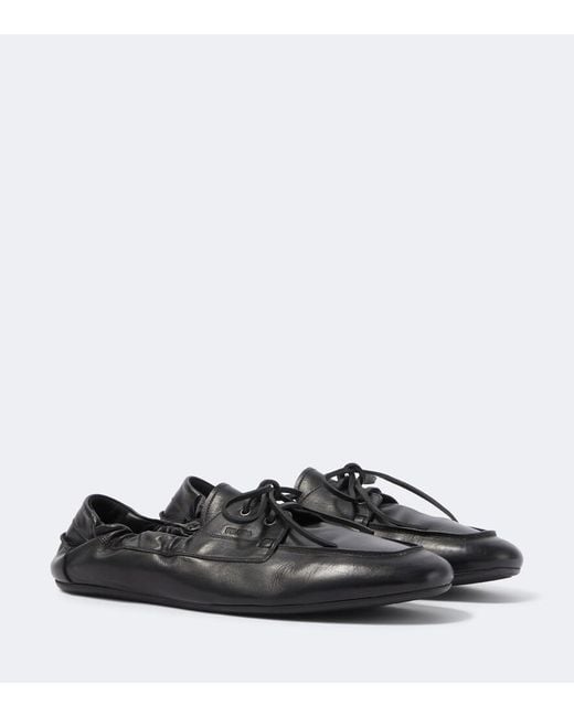 Prada Black Shuffle Leather Loafers for men