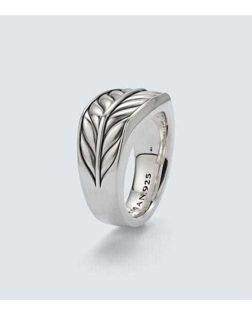 David Yurman White Chevron Sterling Ring for men